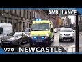 Newcastle ambulance from the British Red Cross responding near central station