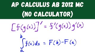 AP Calculus AB 2012 Multiple Choice (no calculator) - Questions 1-28