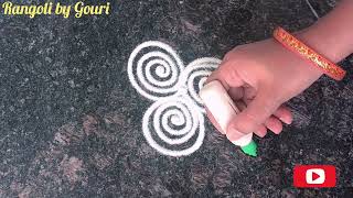 दोन सोप्या, गोंडस आणि अप्रतिम डिझाइन#simple and unique Rangoli #daily use rangoli 💞🪷🙏