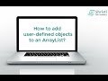 Java Programming - How to add userdefined objects to an ArrayList?