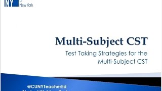 Teacher Ed Webinar: Multi-subject CST