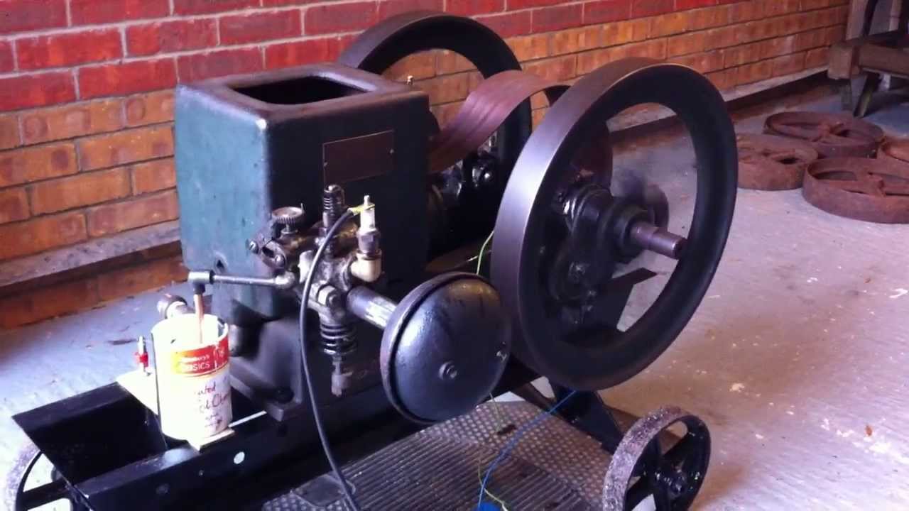 1917 2hp Headless Witte Hit & Miss Open Crank Stationary Engine - YouTube