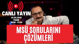 MSÜ Soruları çözüm ve değerlendirme