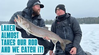 Thorne Bros. | Lake Trout Almost Takes Rod Down The Hole and We Catch it!