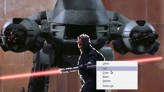 I replaced Darth Maul with ED-209 from RoboCop.