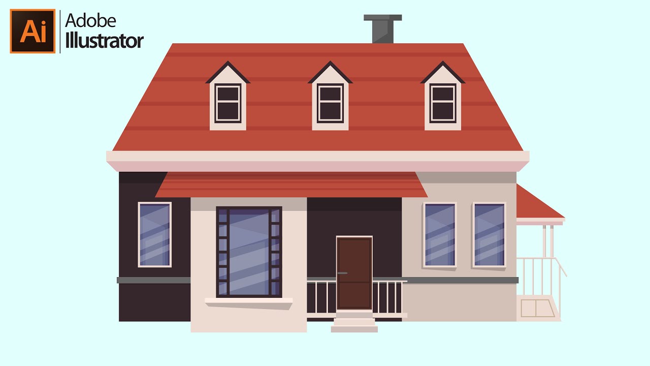 Adobe Illustrator Cc Tutorial Flat Design House Flat Design Youtube