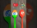 Spoon painting #India flag 🇮🇳 Turkey flag 🇹🇷#drawing #Independence day #short video