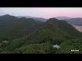 夕暮れ時の「盃山より」のドローン風景（山形市）