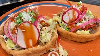 FRIED  CHICKEN SOPES DE MASECA RECIPE | MEXICAN STYLE FRIED CORN MASA TOPPED WITH BEANS AND CHICKEN