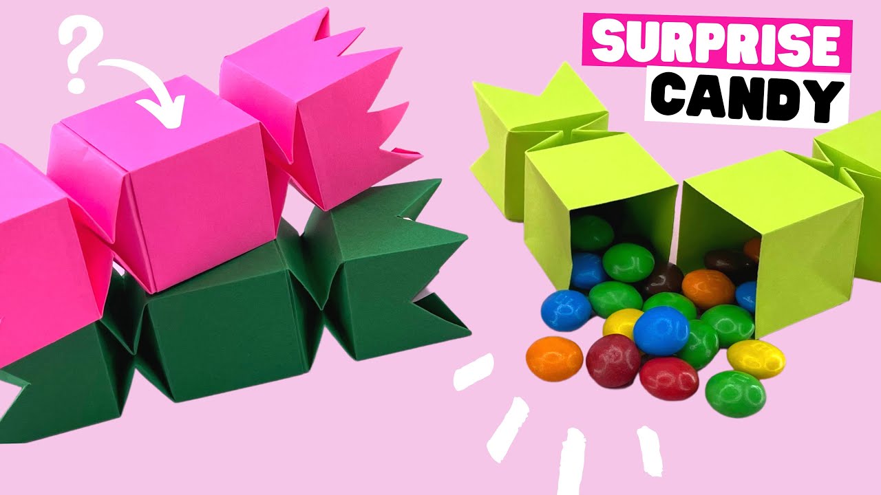 How To Make Origami Christmas Candy Box Easy Origami Surprise Candy