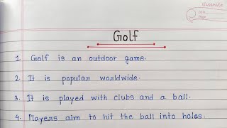 10 Lines Essay On Golf | Essay On Golf In English | 10 Easy Sentences About Golf