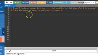 Python program that ends when 0 is entered and displays counts of positive and negative numbers.