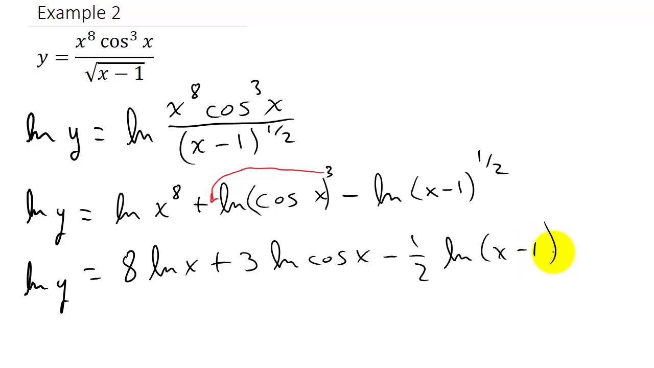 Calculus Logarithmic Differentiation - YouTube