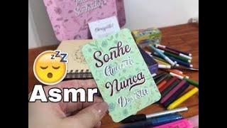 ASMR : Recebido de papelaria+COMPRINHAS   -video para dar sono e relaxar