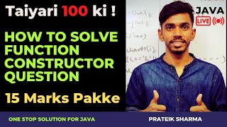 Function Constructor Questions Computer Class 10 ICSE ISC Java Programming