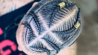Stitch Braids ll Man Bun Braids ll Braids on straight hair ll How to Cornrow ll Braid Hairstyles