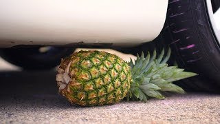 Crushing Crunchy & Soft Things by Car! EXPERIMENT : CAR vs PINEAPPLE and other FRUITS