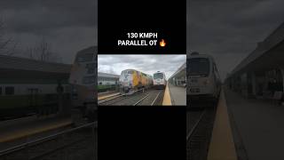 High Speed parallel overtake.. VIA Rail🇨🇦 #canada #trains #trainspotting #toronto #mississauga