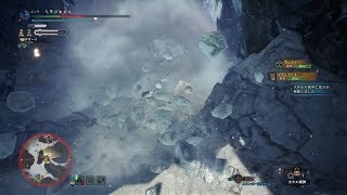 MHW:I / 雪面の崩落でラージャン討伐完了 ブラントドスも同時落下