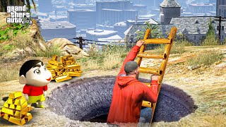 Shinchan and Franklin Using Ladder To Get Into Secret Bunker Outside His House in Gta 5