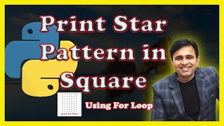 Python pattern programs How to print stars "*" in square shape (Tutorial 33)