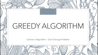 Java Greedy Algorithm Cashier Algorithm Coin Change Problem