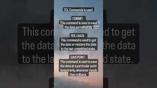 what does TCL Commands in sql