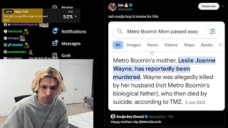 xQc reacts to Soulja Boy's Tweet about Metro Boomin Passed Away Mother