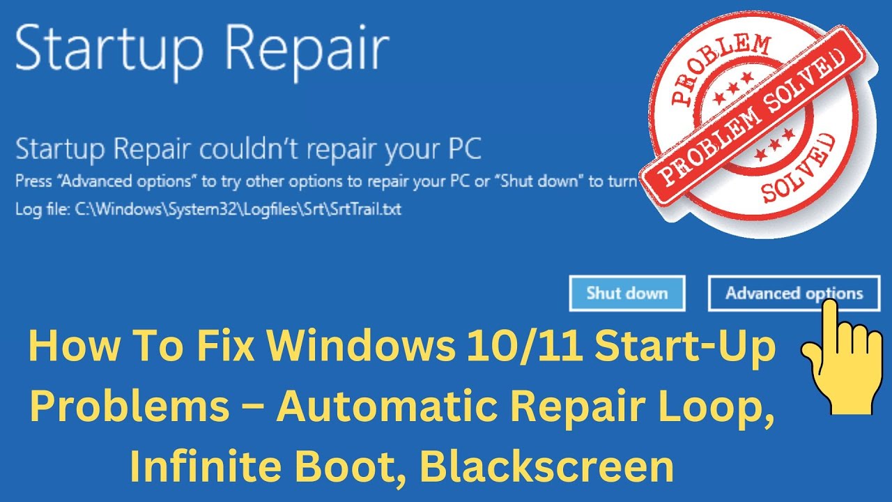 How To Fix Startup Repair Couldn’t Repair Your PC In Windows 10/11 ...