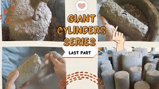 Giant Cylinders Series: Last Part | Handmade grainy cement ultra Dusty crumbling +dipping + Paste 🫗