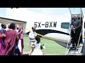 Omusinga Charles Wesley Mumbere's arrival at Kasese Airfield- Rwenzururu Kingdom in celebratory mood