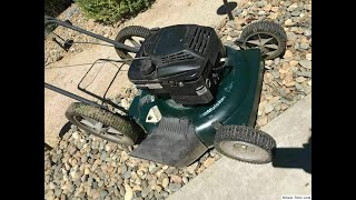 2000 Craftsman High Wheel Lawn Mower for $10 and Murray WestPort Bicycle for $10.