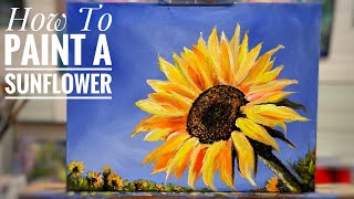 How To Paint A SUNFLOWER 🌻 Step By Step ~ Acrylic Painting