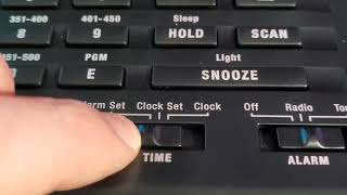 Uniden Bearcat 500 Channel Scanner - How to Setup The Alarm Clock Feature