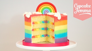 The Ultimate Rainbow Cake Recipe! | Cupcake Jemma