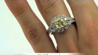 2.46ct Fancy Yellow Cushion Cut Diamond Engagement Anniversary Ring-Mark Broumand