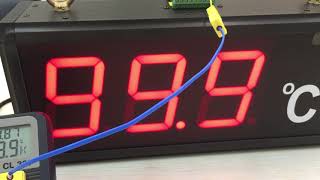 TECPEL, Large temperature LED Display with Type K thermocouple and thermo calibrator