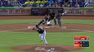 ARI@MIA: Watch Volquez K 10 D-backs in 10 seconds