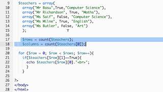 php 2D array conditional statement