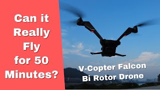 V-Copter Falcon bi rotor aerial filming Drone Flight endurance test