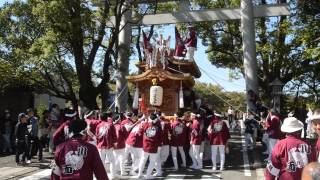 2014富田林市喜志地区だんじり祭り　美具久留御魂神社・宮入り　川面①（平成26年10月18日）