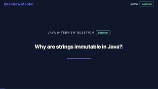 Why Are Strings Immutable in Java? | Interview Answer