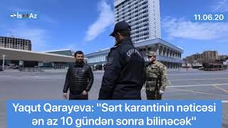 Yaqut Qarayeva: Sərt karantinin nəticəsi  ən az 10 gündən sonra bilinəcək