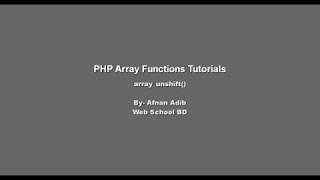 PHP Array Functions -27 (array_unshift())