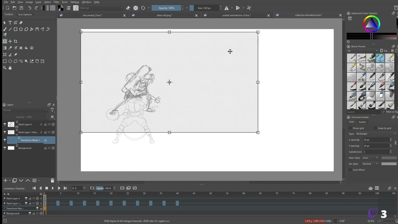 Krita Animation Tutorial - Part 8: Transform Masks For Moving Multiple ...