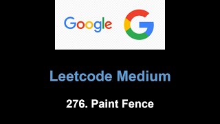 Leetcode 276. Paint Fence (dp)
