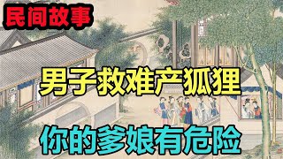 民間故事：男子砍柴，見狐貍難產而相助，狐貍說：你的爹娘有危險