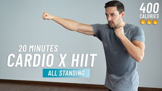 20 MIN CARDIO HIIT WORKOUT - No Squats or Lunges - ALL STANDING