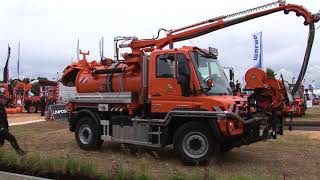 Onlinemotor Demopark 2015 Mercedes Unimog Geräteträger U 427 mit Leistikow Kanal Saug und Spülaufbau