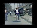 4k 50fps colorized 1901 what happened on twenty third street new york city.